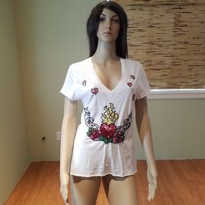 Rock Solid Sequin Embellished T-shirt Size L